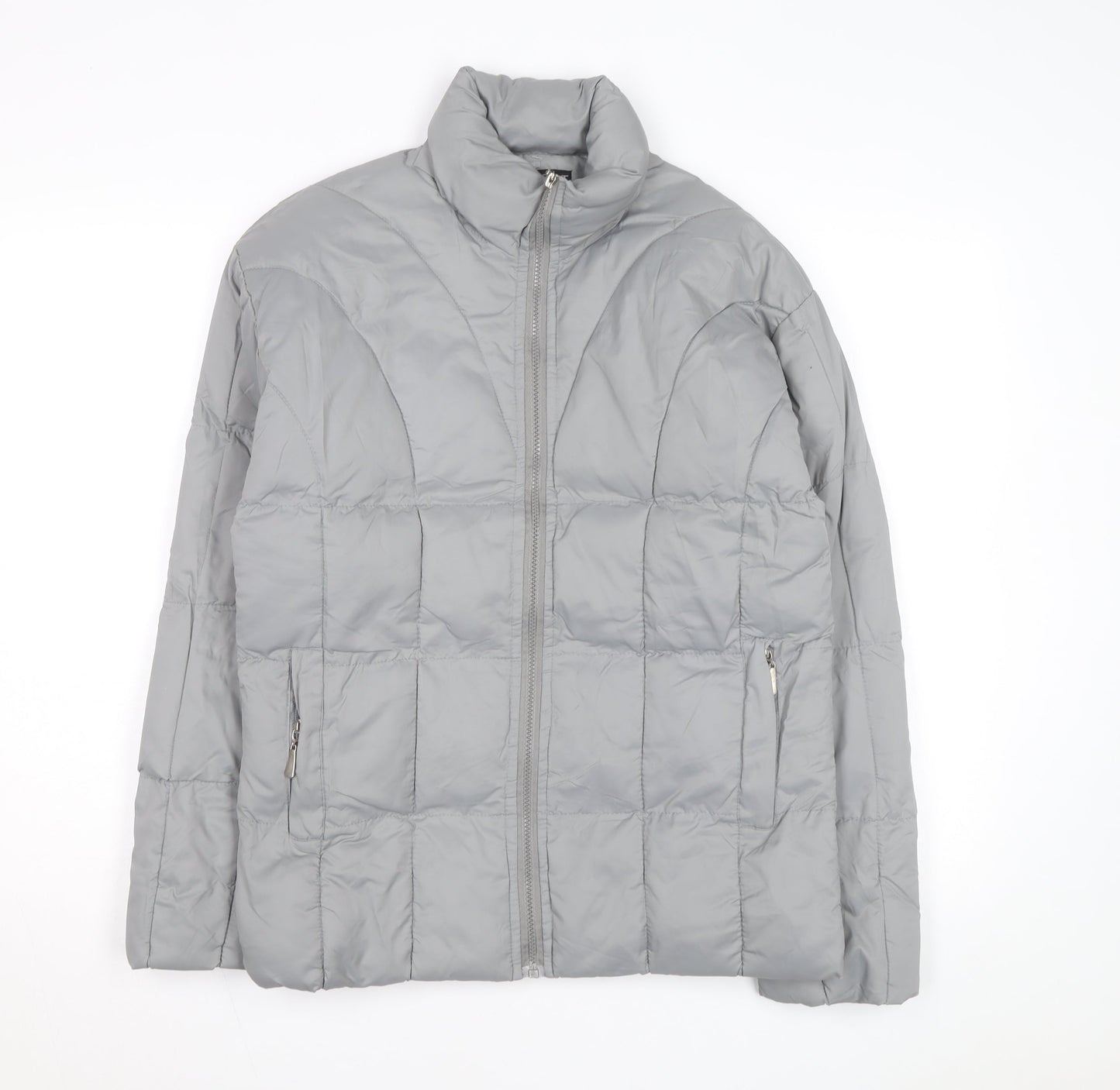 SPORT High Fashion Men's Grey Puffer Jacket L Insulated Winter Coat