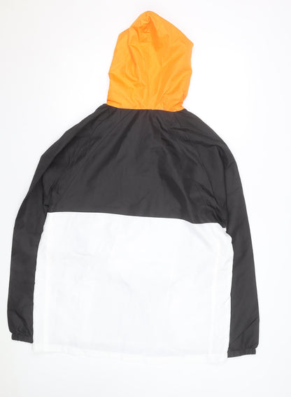 Dragon Ball Z Men’s Black Orange Windbreaker Jacket Size L Anime Hooded