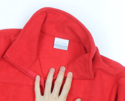 Columbia Men's Red Fleece Full Zip Windbreaker Jacket Size L