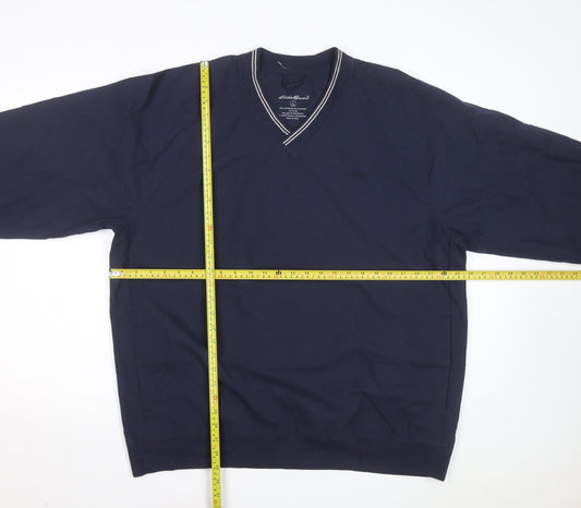 Eddie Bauer Men's Blue V-Neck Pullover Sweatshirt Size L Tall