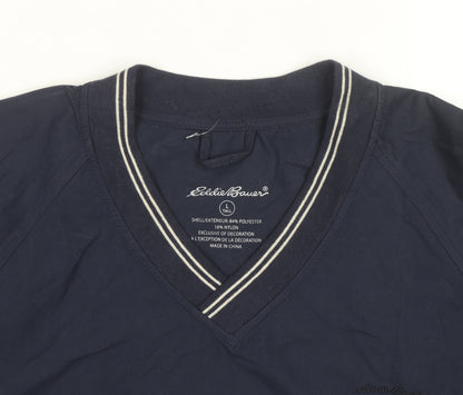 Eddie Bauer Men's Blue V-Neck Pullover Sweatshirt Size L Tall