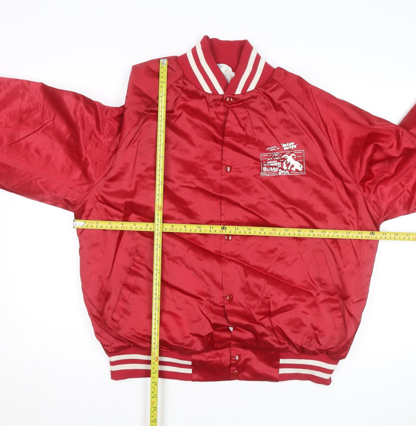 WestArk Men's Red XL Varsity Jacket Nylon Satin 90s USA Made