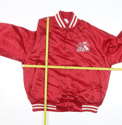 WestArk Men's Red XL Varsity Jacket Nylon Satin 90s USA Made