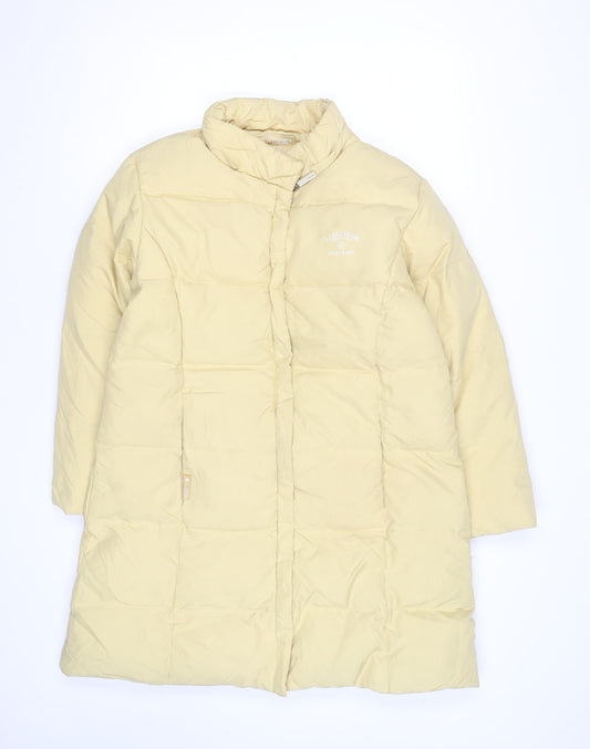 E.J. Sports Womens Beige Size 12 Long Puffer Coat Winter Warm
