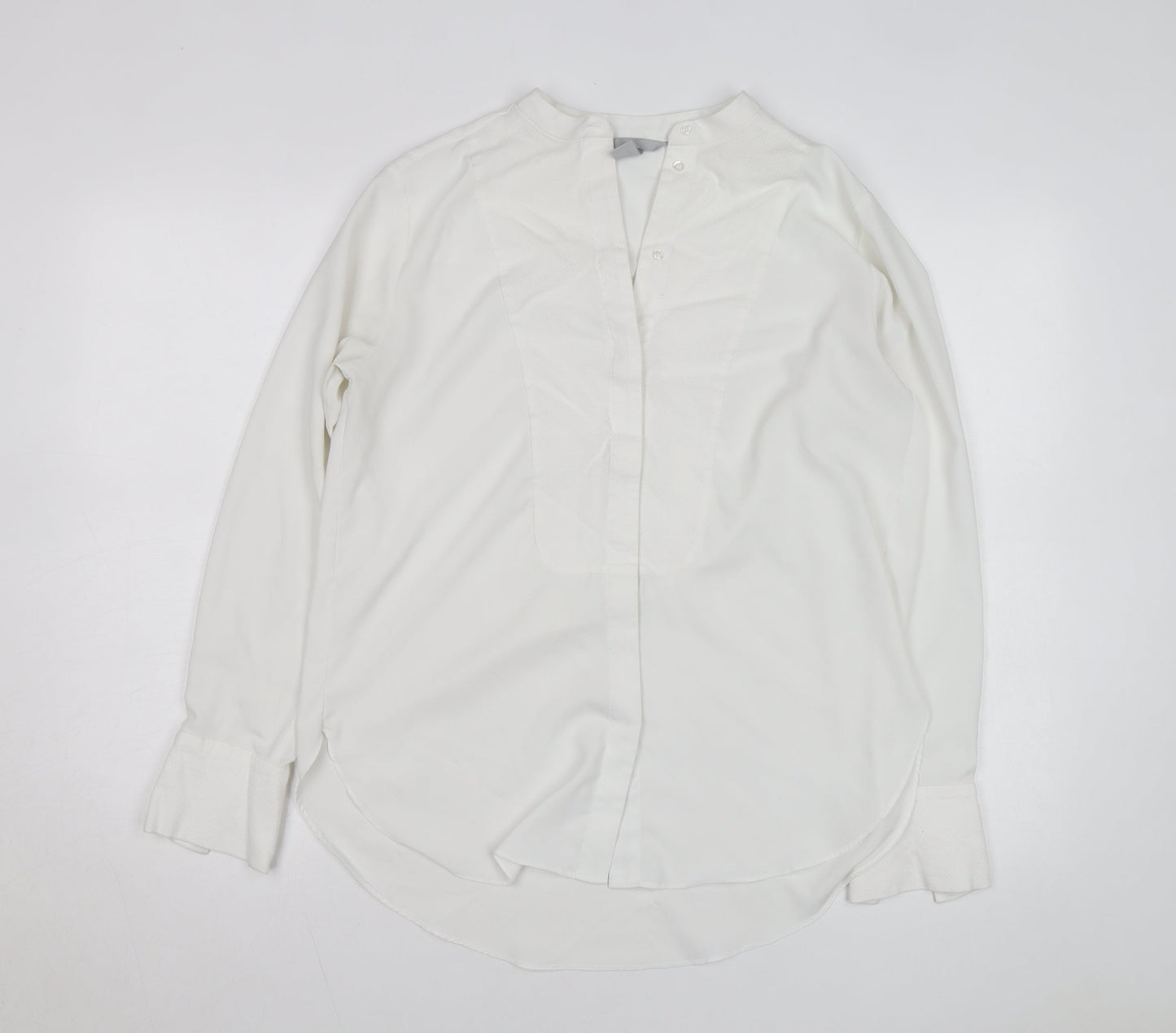 H&M Women’s White Long Sleeve Blouse Size 10 Classic Woven Shirt