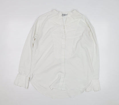 H&M Women’s White Long Sleeve Blouse Size 10 Classic Woven Shirt