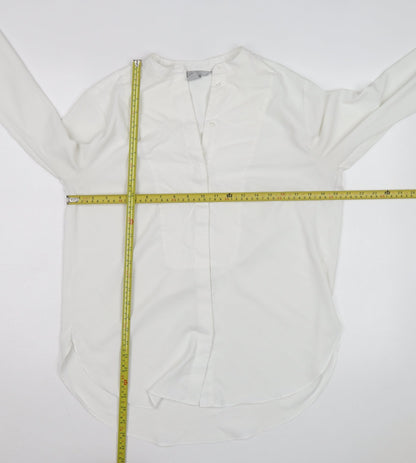 H&M Women’s White Long Sleeve Blouse Size 10 Classic Woven Shirt