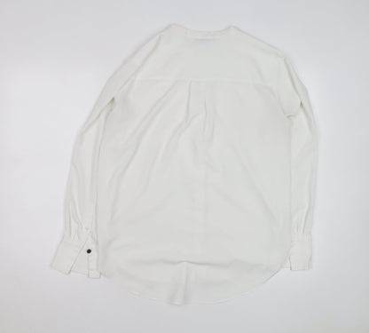 H&M Women’s White Long Sleeve Blouse Size 10 Classic Woven Shirt