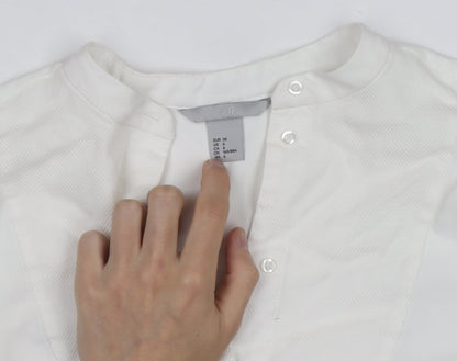 H&M Women’s White Long Sleeve Blouse Size 10 Classic Woven Shirt