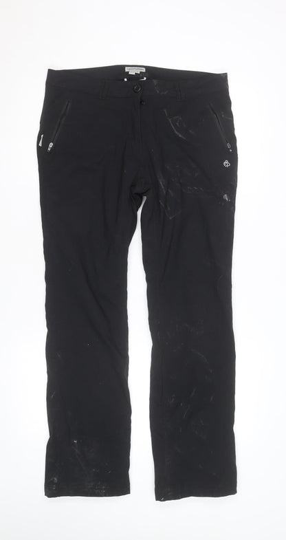 Craghoppers Women's Black Stretch Travel Trousers Size 12 Regular