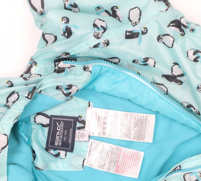 Regatta Blue Penguin Print Hooded Waterproof Baby Snowsuit 12-18 Months