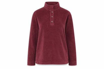 Cotton Traders Women's Red Corduroy Henley Jumper Size 12