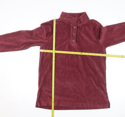 Cotton Traders Women's Red Corduroy Henley Jumper Size 12