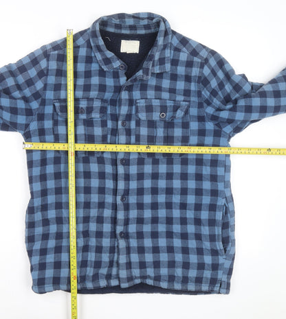 Mountain Warehouse Men's Blue Check Flannel Lined Jacket M