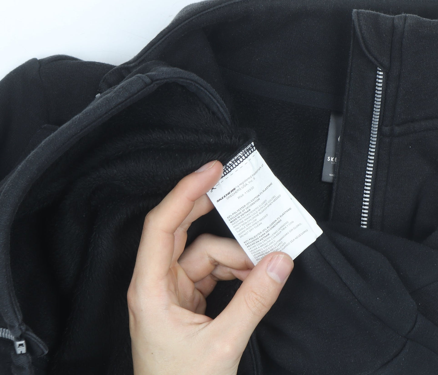 Skechers Men’s Black Fleece Zip-Up Active Jacket Size S