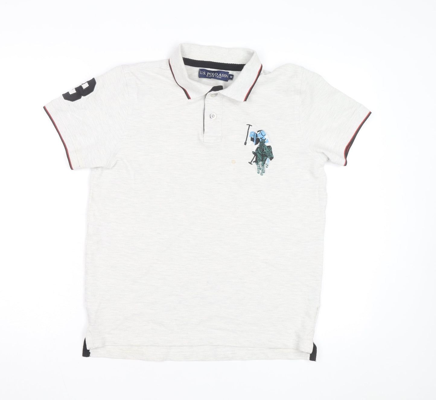 U.S. Polo Assn. Men's Ivory Short Sleeve Cotton Polo Shirt M