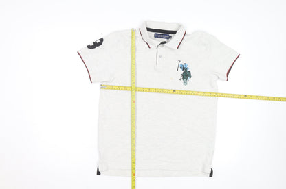 U.S. Polo Assn. Men's Ivory Short Sleeve Cotton Polo Shirt M