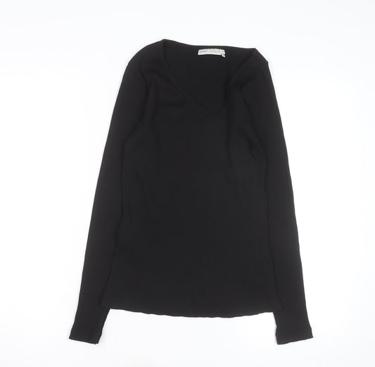 InWear Women's Black V-Neck Slim Fit Long Sleeve Jumper M