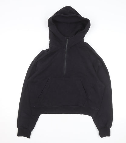 Athleta Womens Black 1/2 Zip Hooded Pullover Sweatshirt Size S