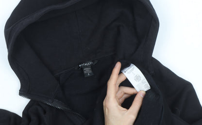 Athleta Womens Black 1/2 Zip Hooded Pullover Sweatshirt Size S