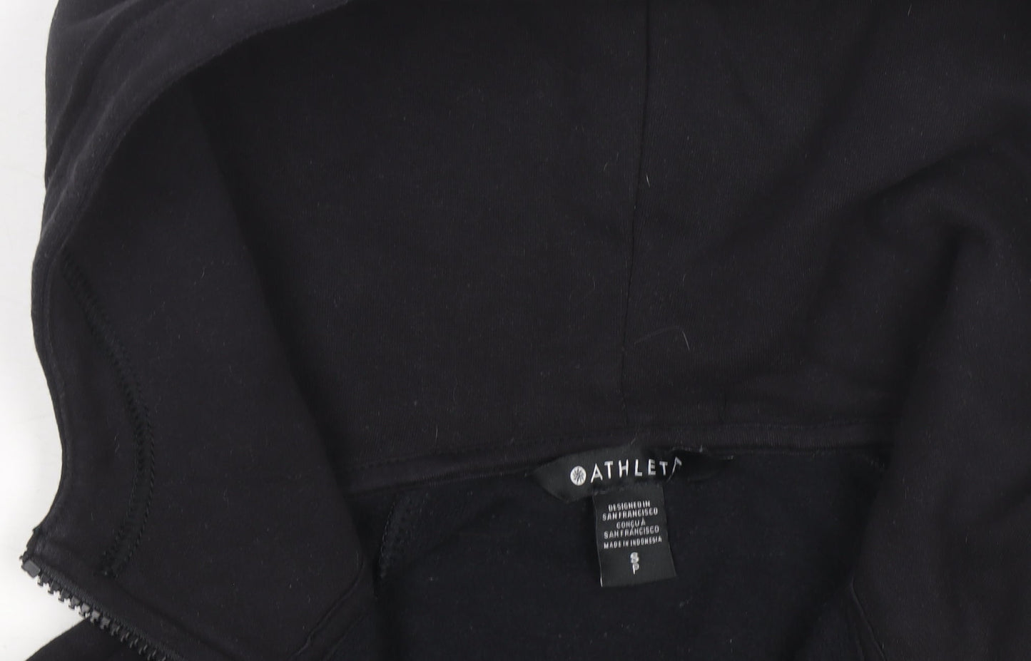 Athleta Womens Black 1/2 Zip Hooded Pullover Sweatshirt Size S