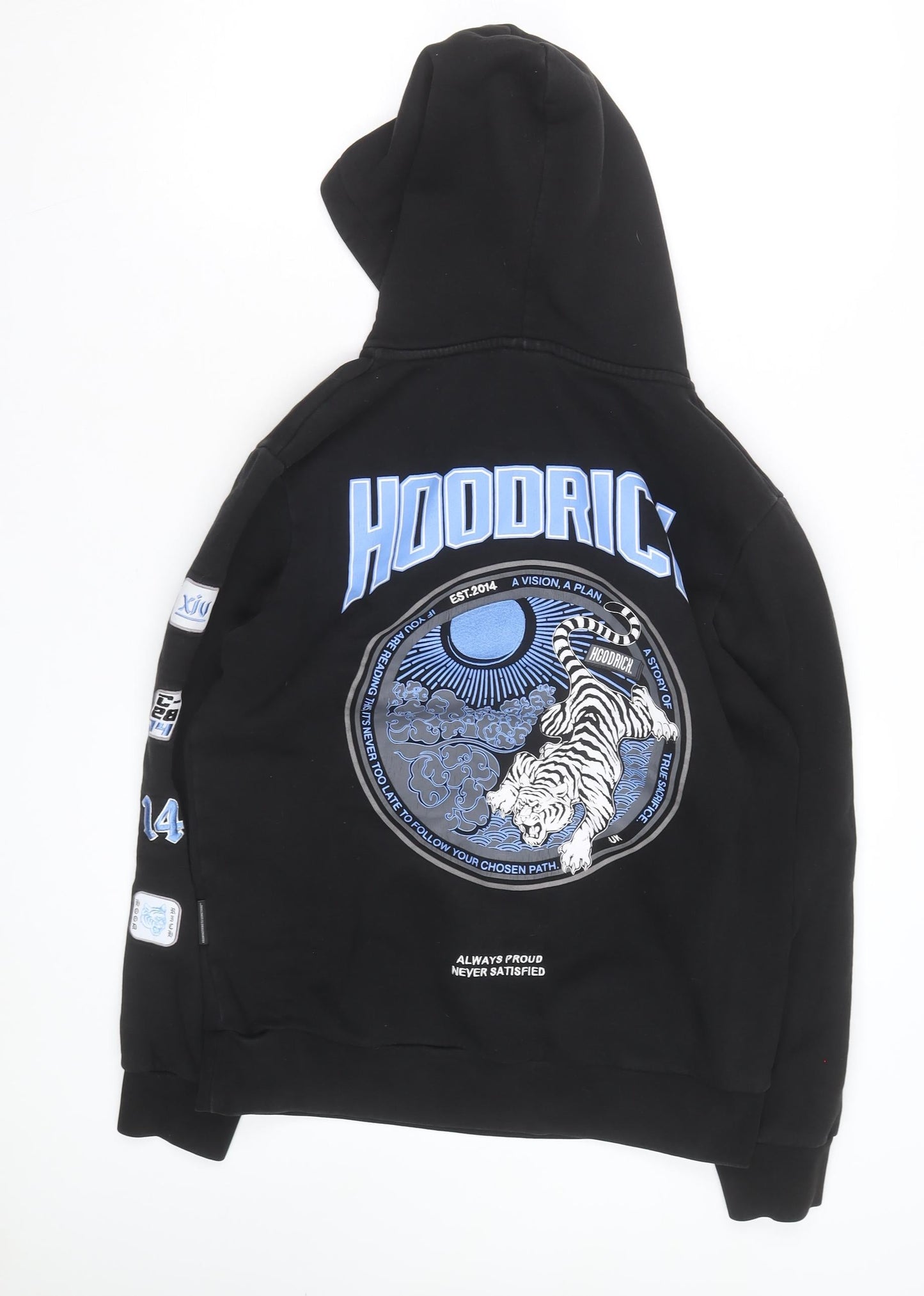 Hoodrich Men’s Black Pullover Hoodie S Graphic Tiger Streetwear