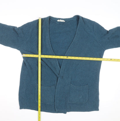 Seasalt Cornwall Women Blue Cotton Knit Cardigan Size 14