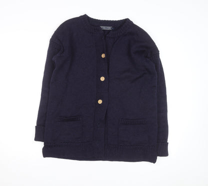 Woolovers Men's Blue Wool Long Sleeve Cardigan Size L