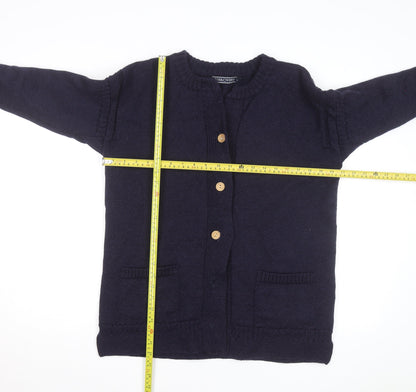 Woolovers Men's Blue Wool Long Sleeve Cardigan Size L