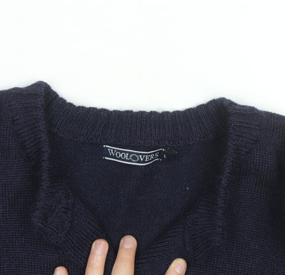 Woolovers Men's Blue Wool Long Sleeve Cardigan Size L