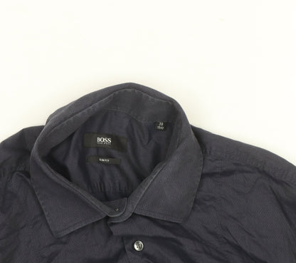 Hugo Boss Men's Blue Slim Fit Long Sleeve Button-Up Shirt 15.5