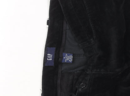 GAP Women’s Black Cotton Velvet Straight Leg Trousers Size 8