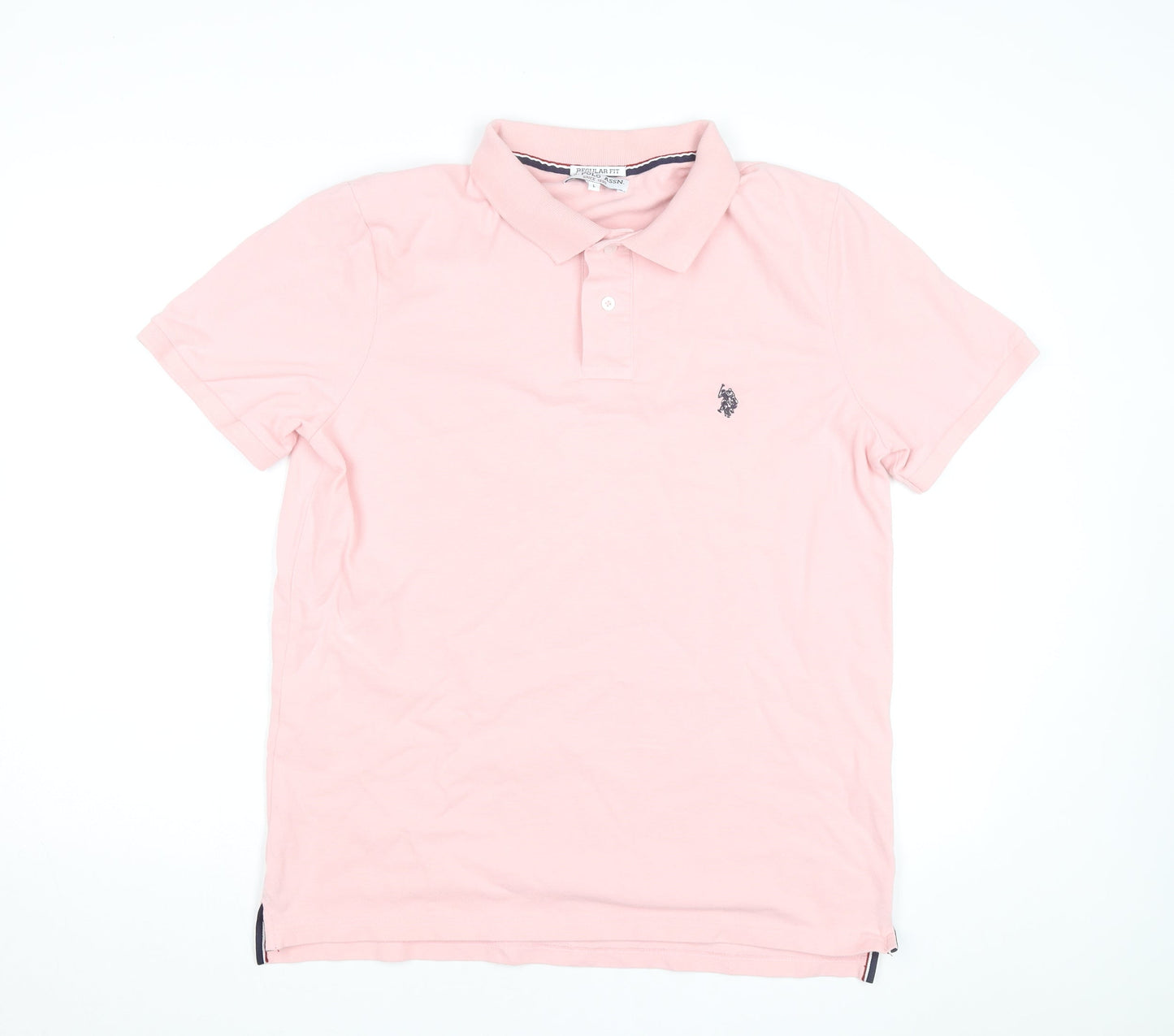 U.S. Polo Assn. Men’s Pink Regular Fit Cotton Polo Shirt L