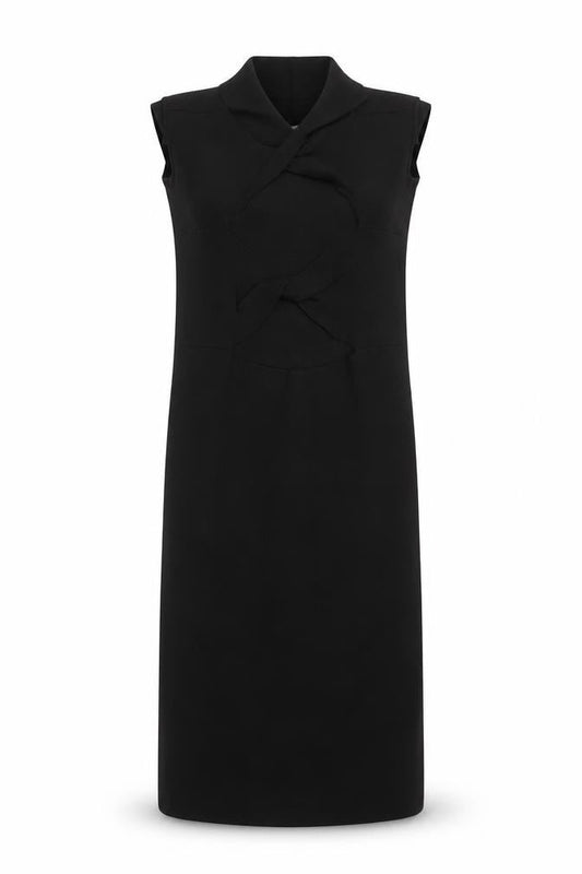 Zara Women Black Sleeveless Bodycon Knit Knee Length Dress S