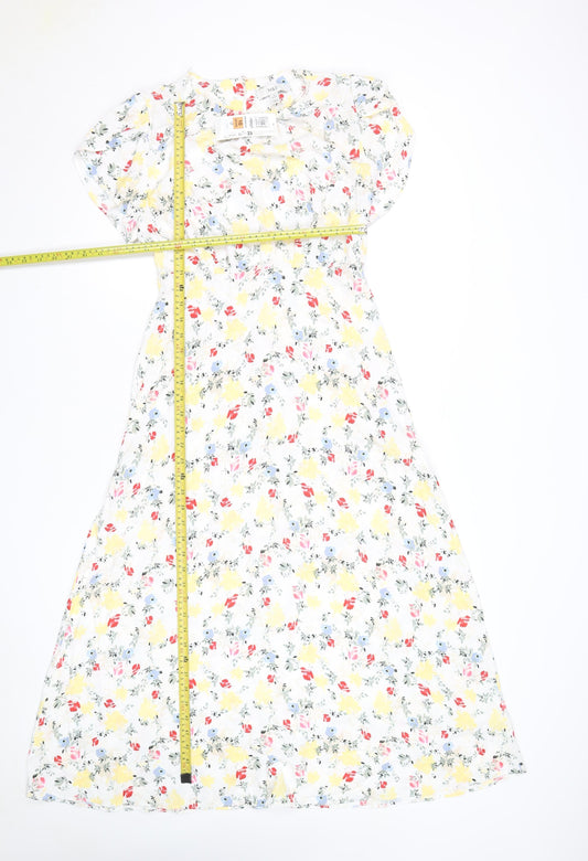 Marks and Spencer Women's Multicoloured Floral Midi Dress Size 12