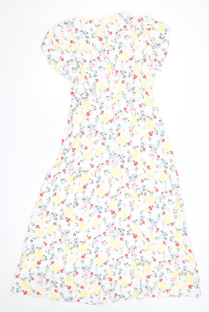 Marks and Spencer Women's Multicoloured Floral Midi Dress Size 12
