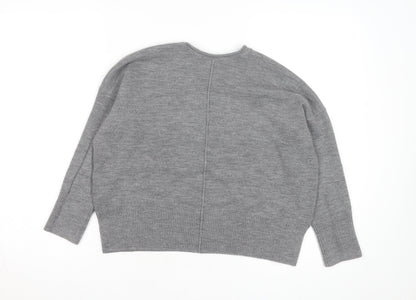 French Connection Men's Grey Wool Blend Crew Neck Jumper XS