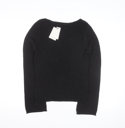 Nobody's Child Women's Black Size 8 Crew Neck Long Sleeve Jumper
