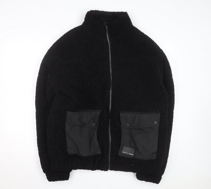 Saint + Sinner Men's Black Fleece Full Zip Jacket Size L