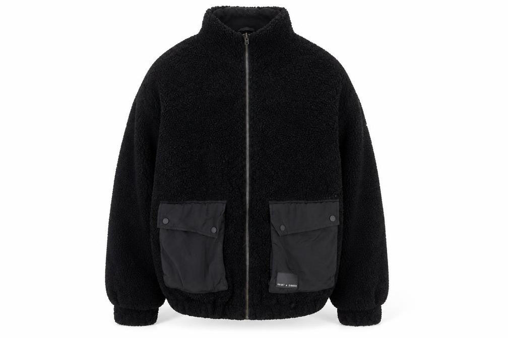 Saint + Sinner Men's Black Fleece Full Zip Jacket Size L