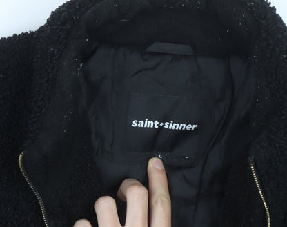 Saint + Sinner Men's Black Fleece Full Zip Jacket Size L
