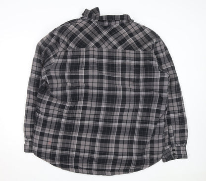 Dickies Men's Grey Check Quilted Flannel Jacket L Regular Fit