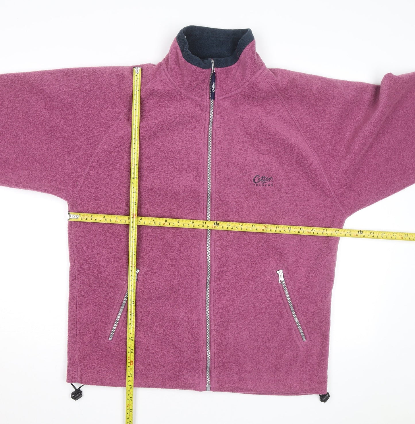 Cotton Traders Men Purple Fleece Full Zip Jacket M Polyester Outdoor