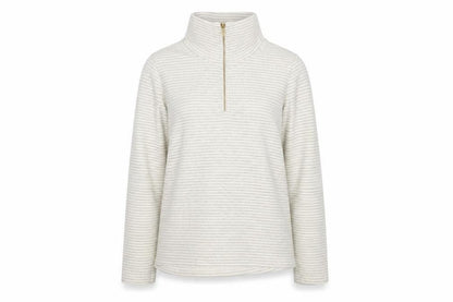 Regatta Womens Ivory Striped Fleece 1/2 Zip Sweatshirt Size 14