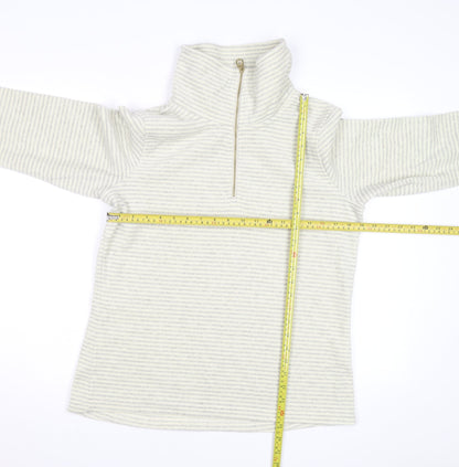 Regatta Womens Ivory Striped Fleece 1/2 Zip Sweatshirt Size 14