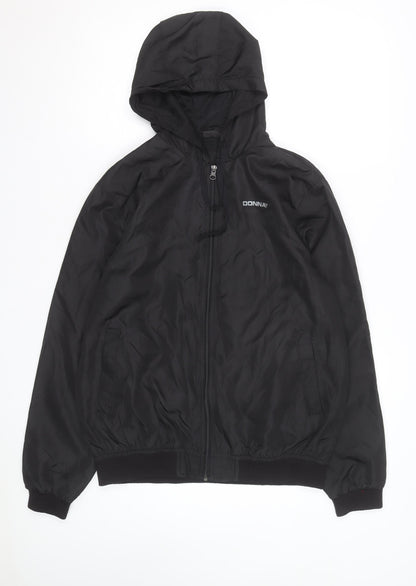 Donnay Men’s Black Hooded Windbreaker Jacket Size S
