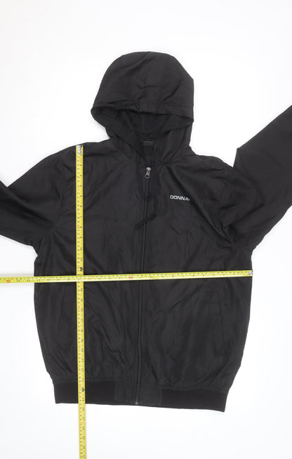 Donnay Men’s Black Hooded Windbreaker Jacket Size S