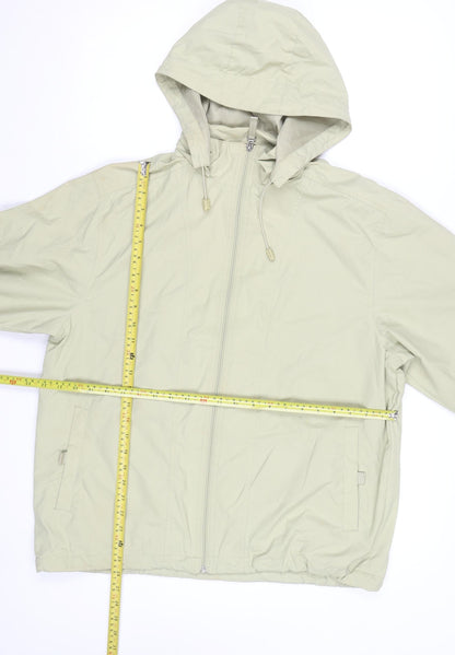Bluestar Exchange Men's Beige Hooded Windbreaker Jacket Size M