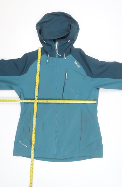 Regatta Women Blue Waterproof Hooded Rain Jacket Size 14