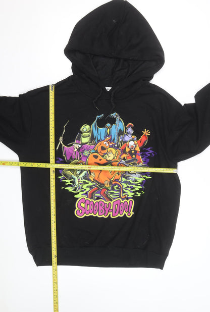 Scooby-Doo Men's Black Pullover Hoodie 2XL Graphic Print Fleece